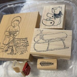 Never to early for Christmas! 12 Stampin' Up! Wooden Stamps -